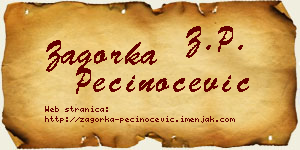Zagorka Pečinoćević vizit kartica